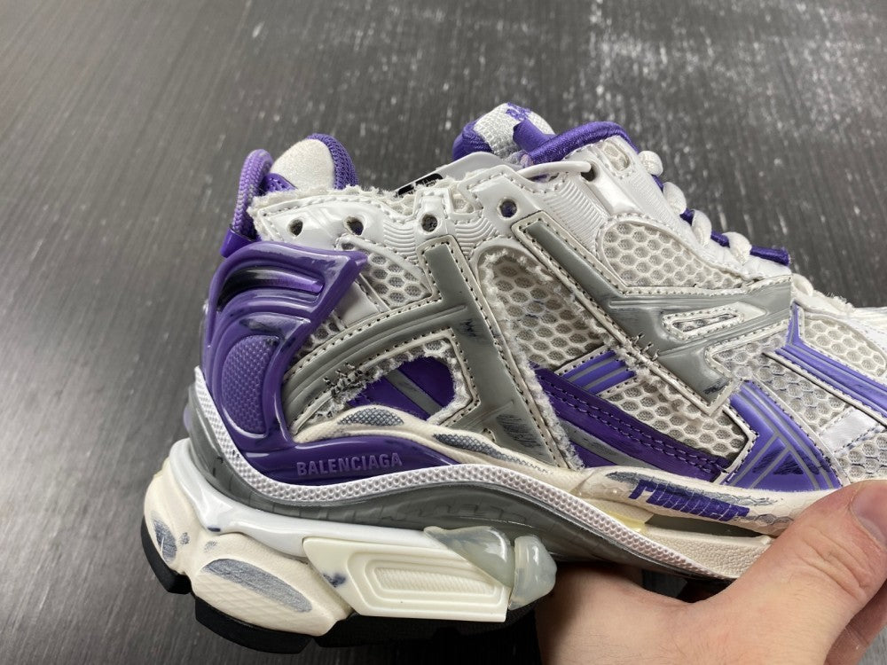 Low Top Sneakers, White Purple Colorway, Lace Up Design, Casual Gift for Sneaker Fans