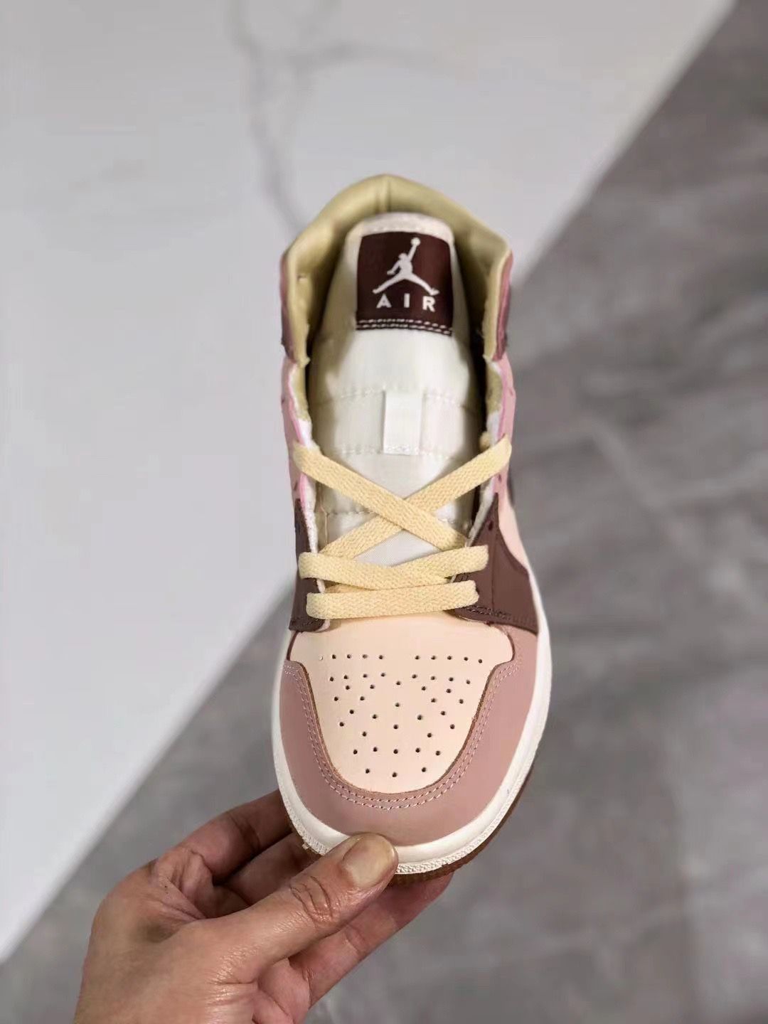 Sneakers, Brown Cream Colorway, Lace Up Design, Casual Gift for Sneaker Fans
