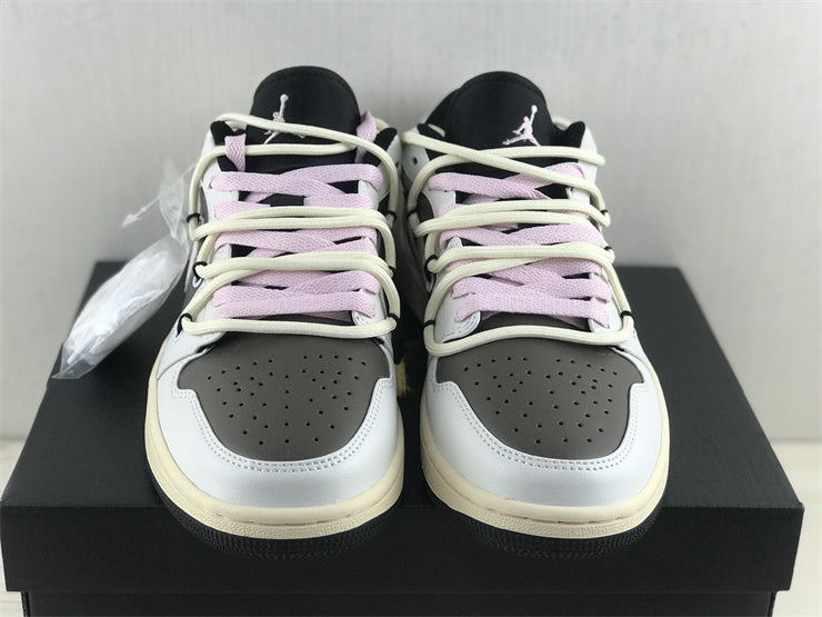 Low Top Sneakers, Gray White Colorway, Lace Up Design, Casual Gift for Sneaker Fans