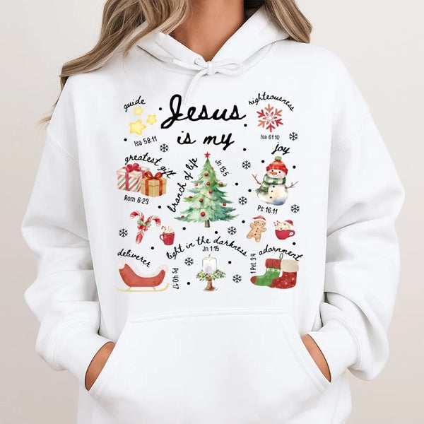 Religious Bible Verse Holiday Sweatshirt, Jesus Is My Christmas Hoodie, Faith Christian Xmas Pullover, Nativity Story Present