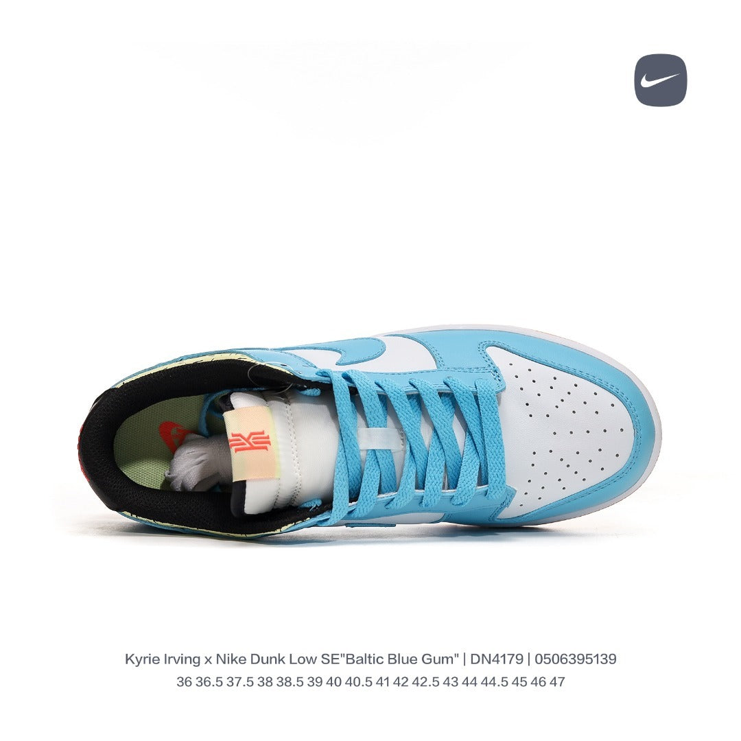 Low Top Skate Shoes, Blue White Colorway, Lace Up Design, Casual Gift for Shoe Lovers