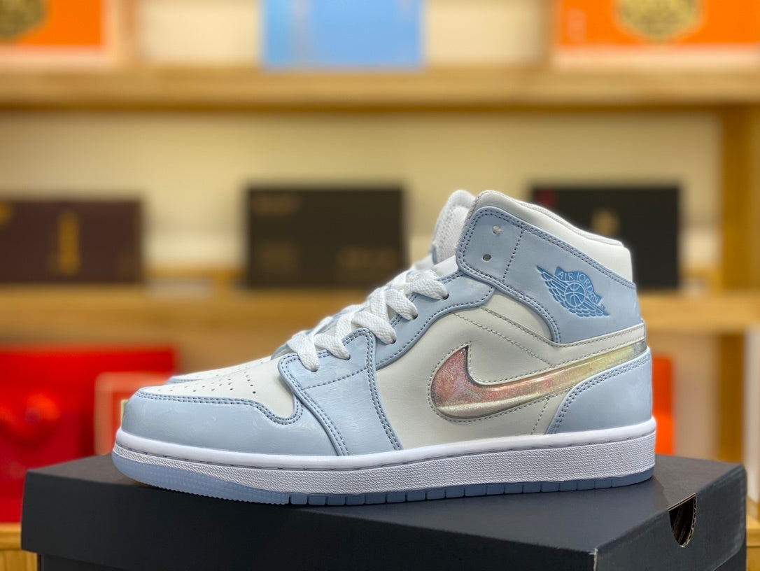 Mid Top Sneakers, Blue Colorway, Gradient Colorway, Lace Up Design, Casual Gift for Sneaker Fans