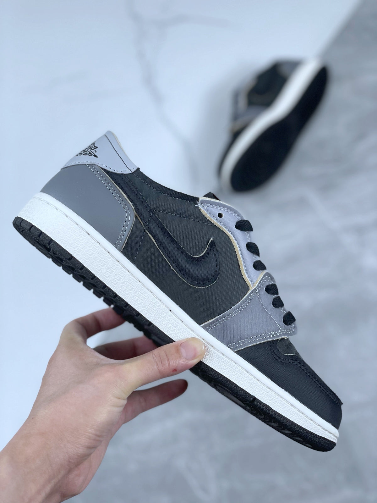 Retro Low Top Sneakers, Black Gray Colorway, Lace Up Design, Casual Gift for Sneaker Fans