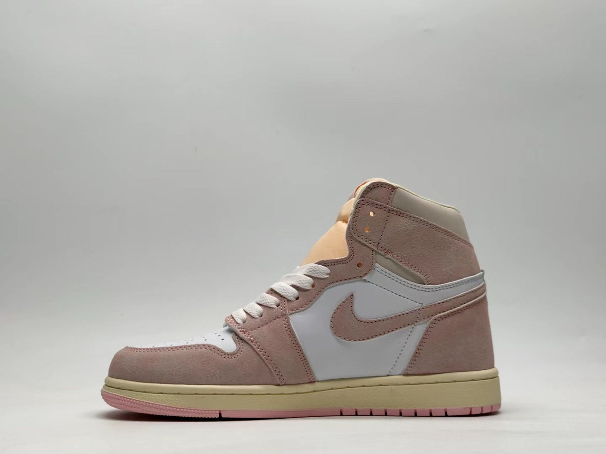 Retro High Top Sneakers, Pink Sail Colorway, Lace Up Design, Casual Gift for Sneaker Fans