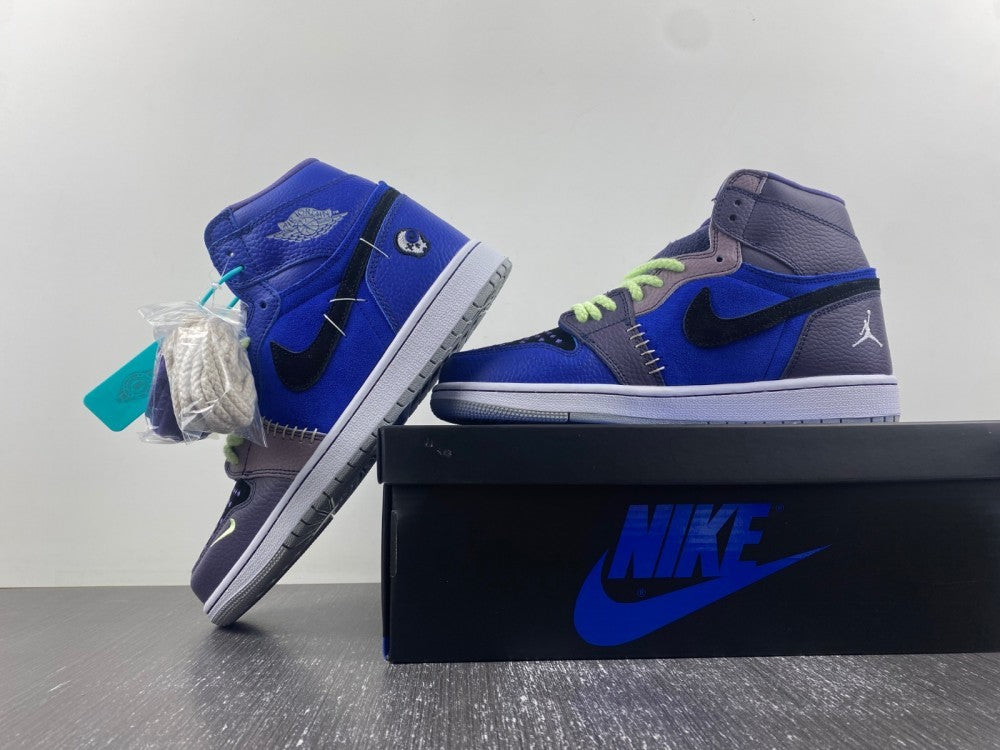 Low Top Sneakers, Royal Blue Black Purple Colorway, Lace Up Design, Casual Gift for Sneaker Fans