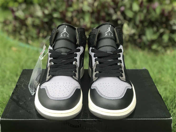 Mid Top Sneakers, Black Gray Colorway, Lace Up Design, Casual Gift for Sneaker Fans