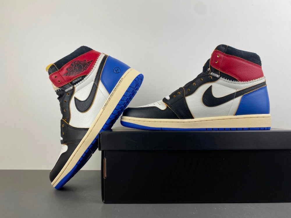 High Top Sneakers, Blue White Black Colorway, Lace Up Design, Casual Gift for Sneaker Fans