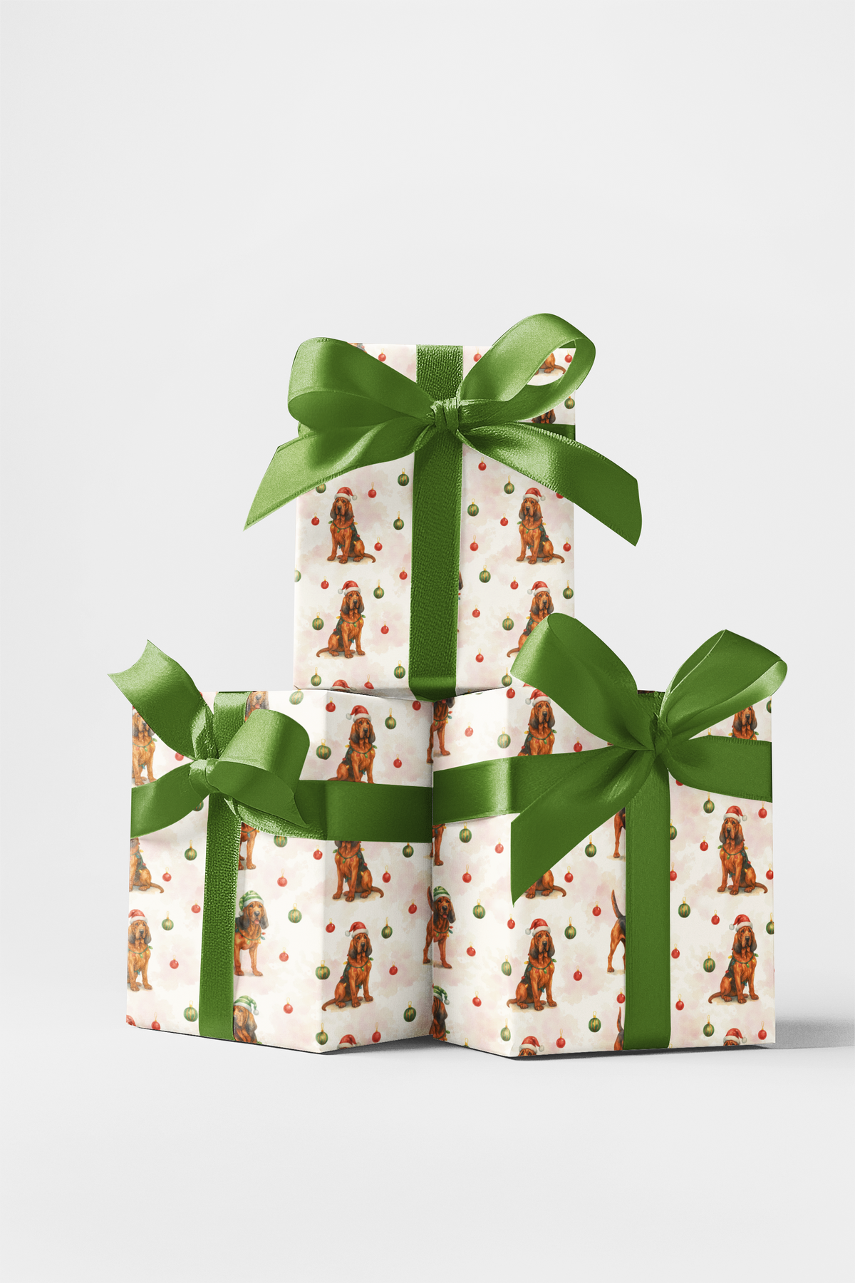 Twinkle Lights Hound Gift Wrap, Bloodhound Christmas Wrapping Paper, Festive Bloodhound Wrapping Paper, Dog Lover Holiday Gif