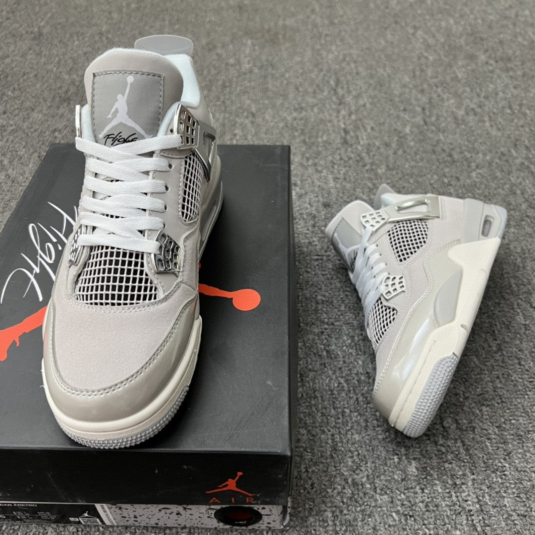 Retro Basketball Shoes, Gray Silver Colorway, Metallic Finish, Lace Up Design, Casual Gift for Shoe Lovers