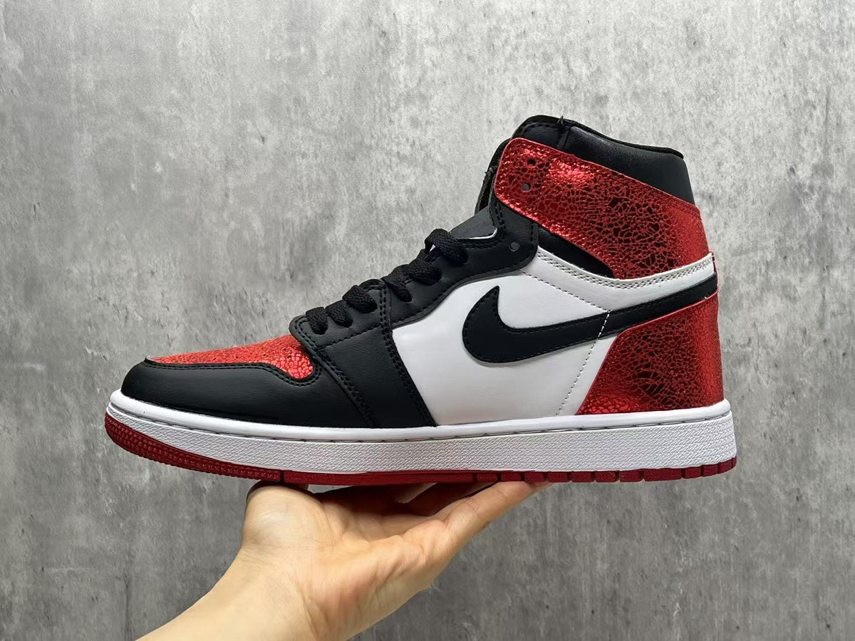 High Top Sneakers, Red Colorway, Lace Up Design, Casual Gift for Sneaker Fans