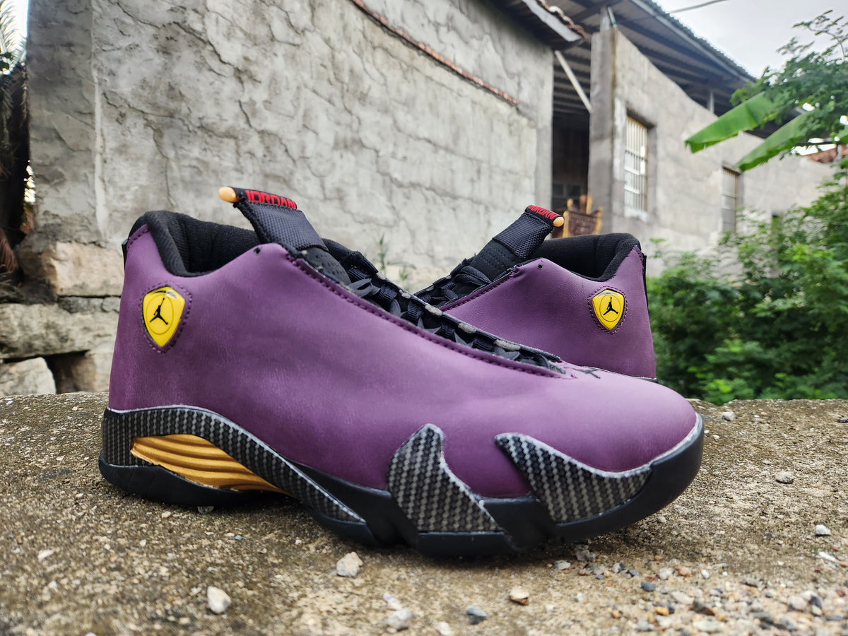 Mid Top Sneakers, Black Yellow Purple Colorway, Lace Up Design, Casual Gift for Sneaker Fans