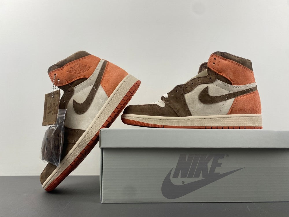 High Top Sneakers, Off White Orange Brown Colorway, Lace Up Design, Casual Gift for Sneaker Fans