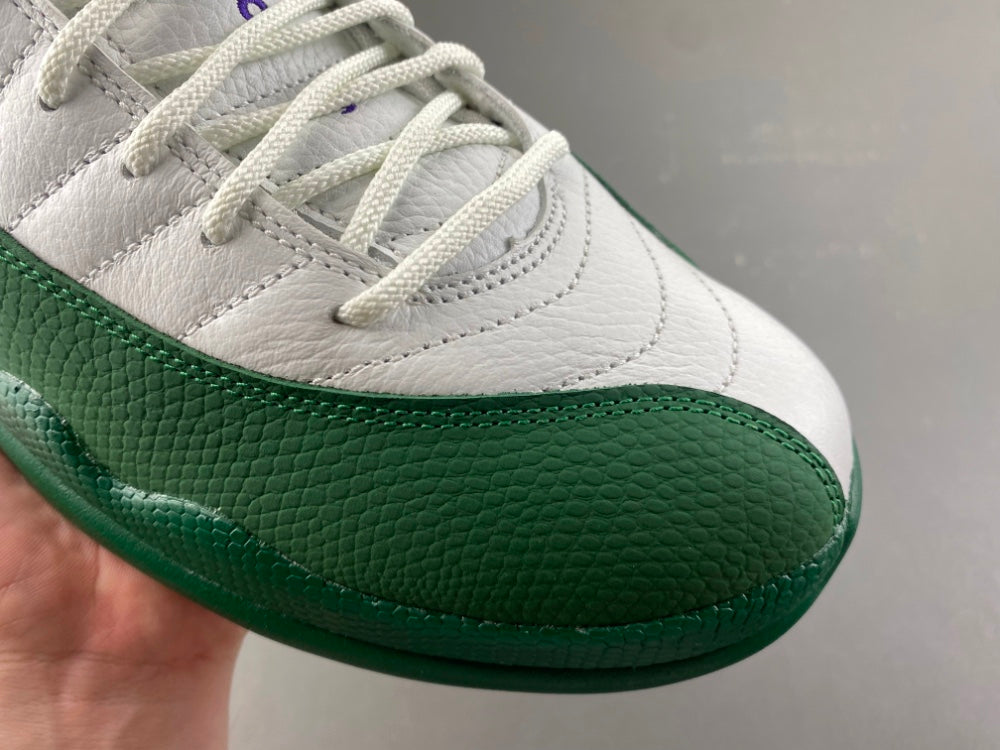 Low Top Sneakers, White Green Purple Colorway, Lace Up Design, Casual Gift for Sneaker Fans