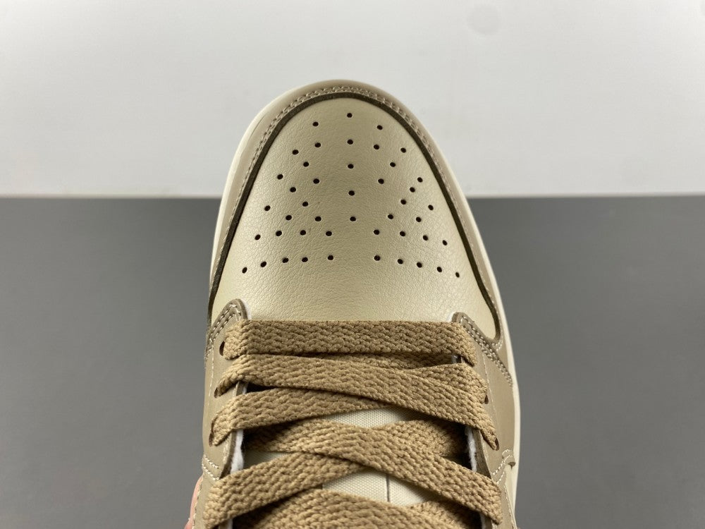 Low Top Sneakers, Beige Colorway, Camouflage Pattern, Lace Up Design, Casual Gift for Sneaker Fans