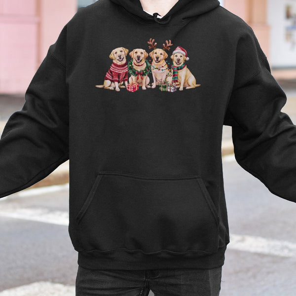 Festive Lab Dog Holiday Sweatshirt, Yellow Labrador Christmas Hoodie, Adorable Xmas Dog Lover Pullover, Winter Dog Mom Presen