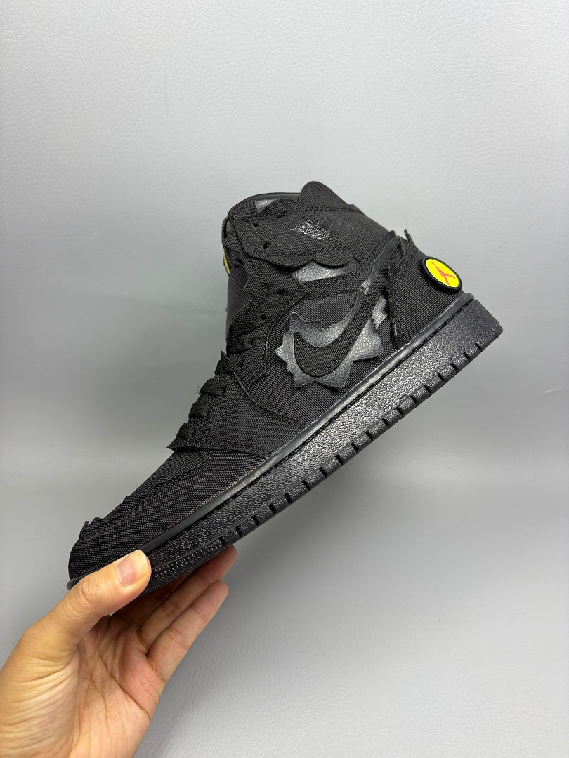 High Top Sneakers, Black Colorway, Strap Design, Casual Gift for Sneaker Fans
