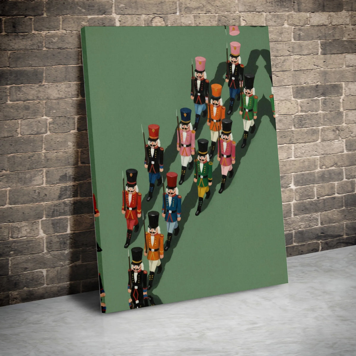 Vintage Nutcracker Soldier Canvas Print, Nutcracker Soldiers Canvas Wall Art, Holiday Nutcracker Canvas, Christmas Home Decor
