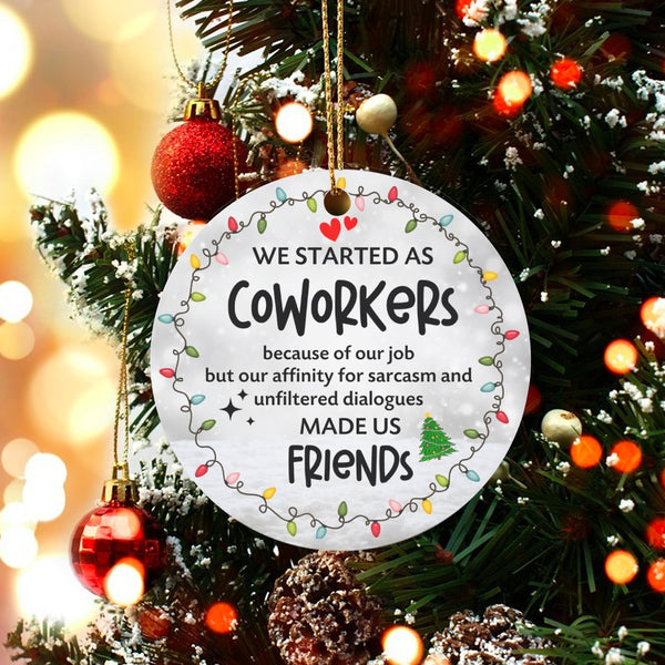 Sarcastic Office Quote Ornament, Humorous Coworker Christmas Ornament, Work Bestie Ceramic Ornament, Colleague Secret Santa H