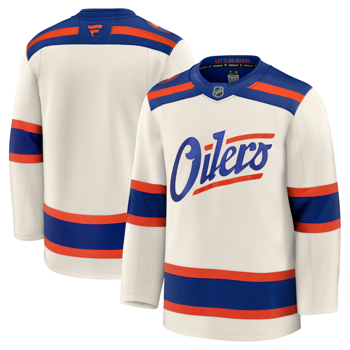 Edmonton Oilers Fanatics Light Beige Alternate Premium Jersey