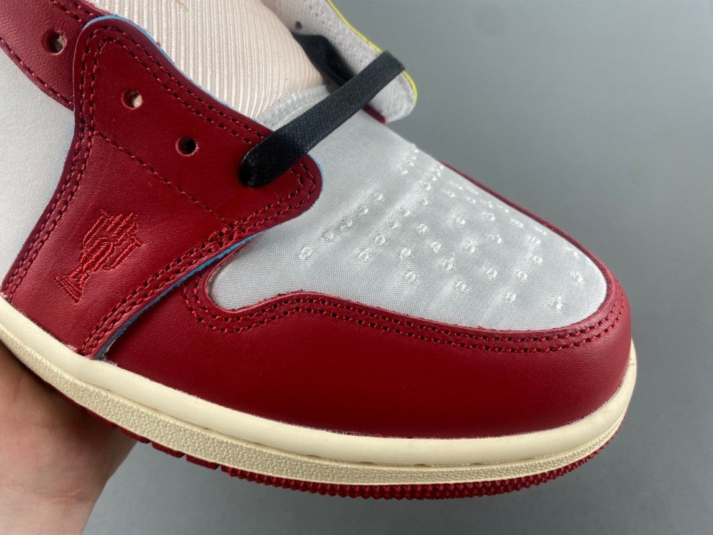 Low Top Sneakers, White Red Colorway, Lace Up Design, Casual Gift for Sneaker Fans