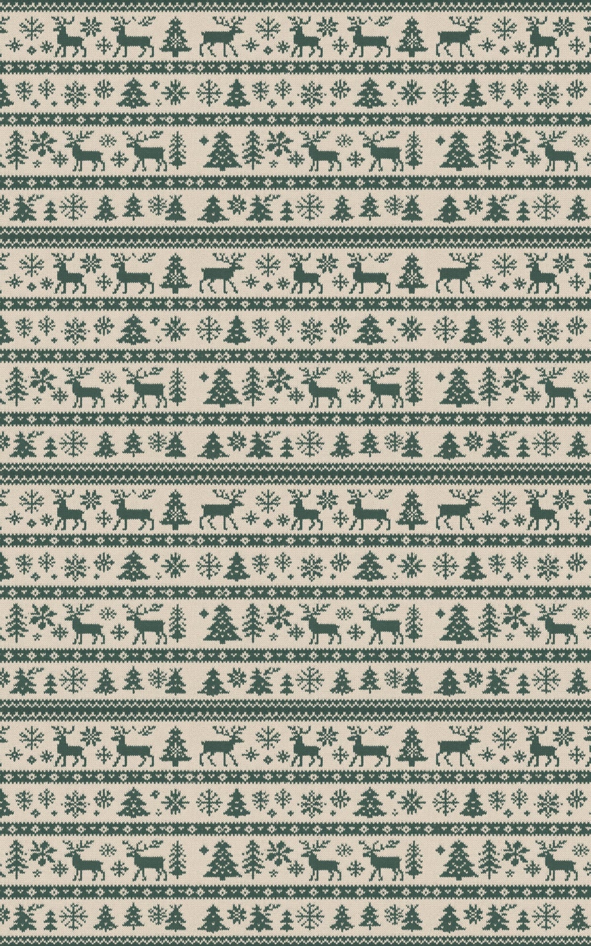 Reindeer Pine Tree Wrapping Paper, Nordic Christmas Gift Wrap, Scandi Holiday Gift Wrap Roll, Winter Christmas Present Paper