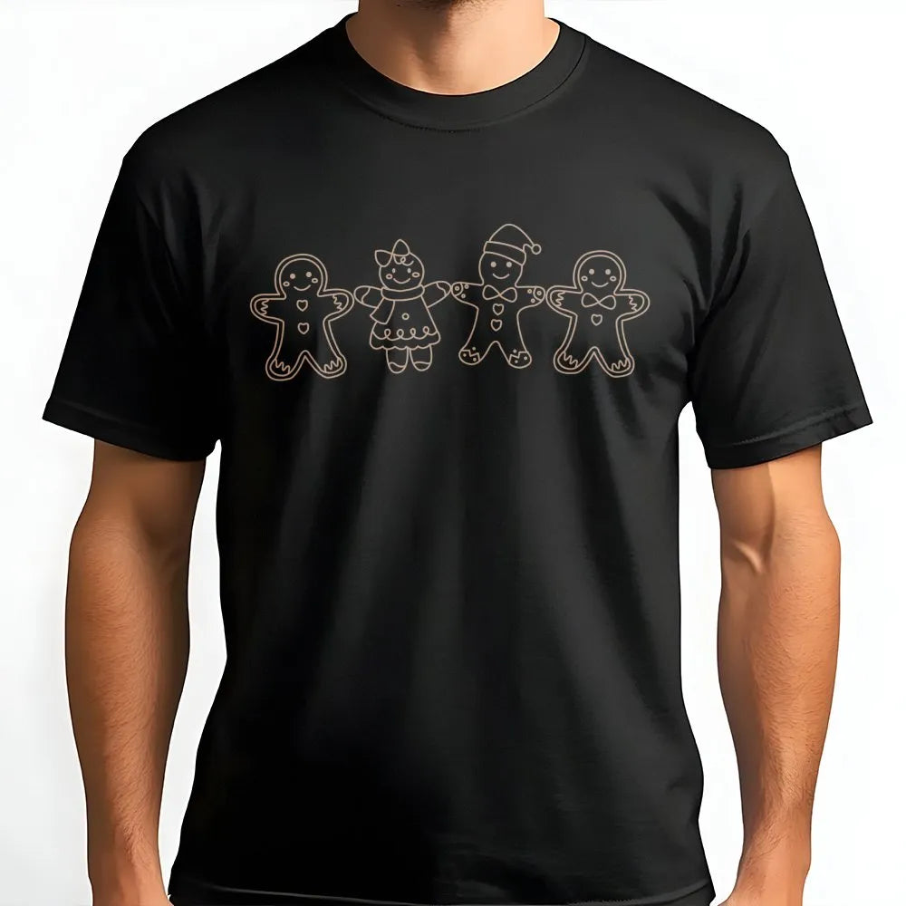 Christmas Cookie Shirt, Gingerbread Family T-Shirt, Holiday Baking Tee, Adorable Xmas Graphic T-Shirt, Winter Holiday Present