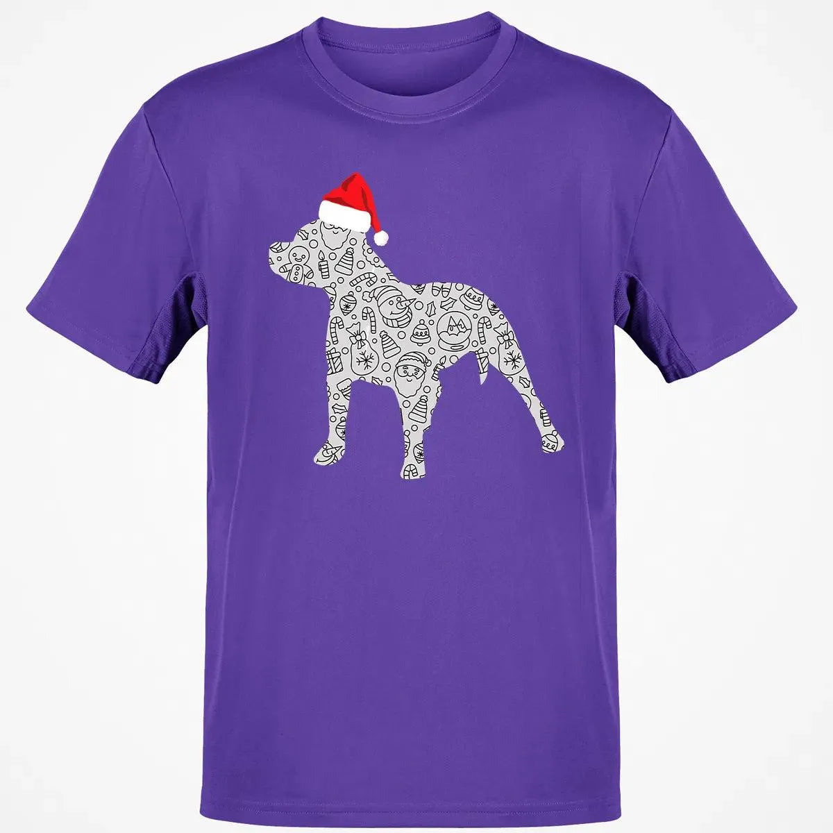 Festive Dog Lover Holiday Shirt, Pitbull Santa Hat Christmas T-Shirt, Adorable Xmas Pittie Graphic Tee, Winter Merry Christma