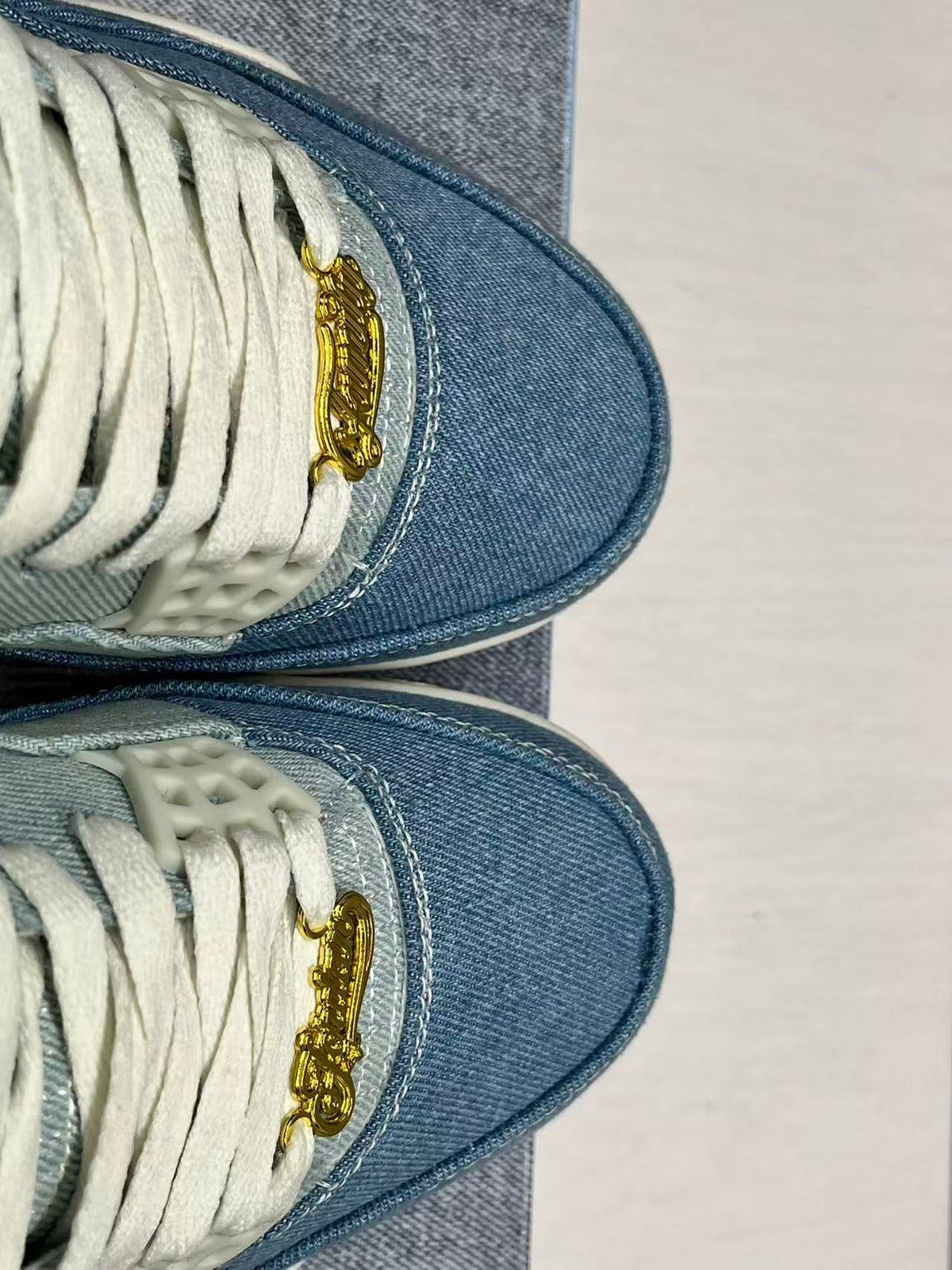 Mid Top Sneakers, Blue Colorway, Lace Up Design, Casual Gift for Sneaker Fans