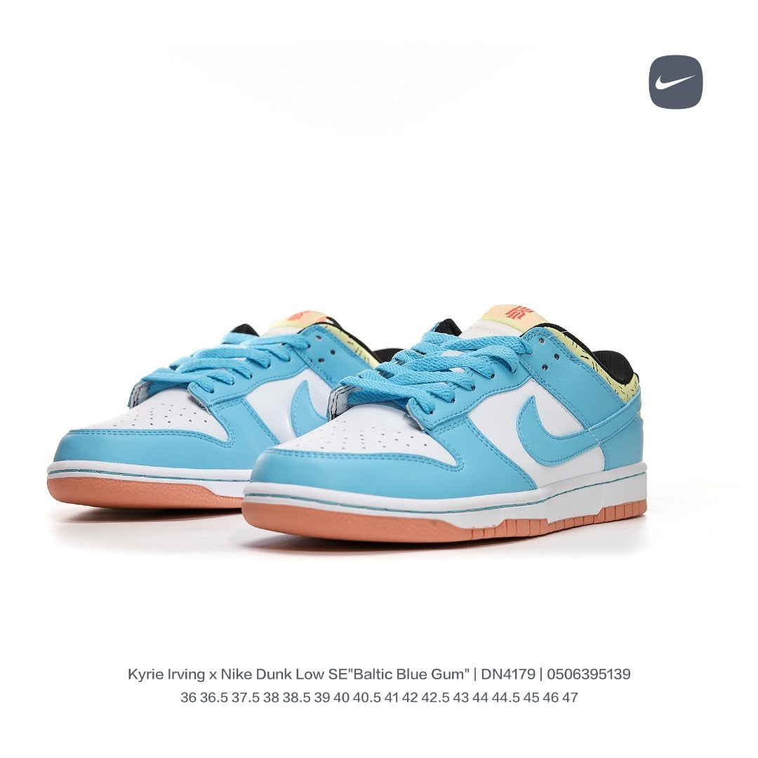 Low Top Skate Shoes, Blue White Colorway, Lace Up Design, Casual Gift for Shoe Lovers