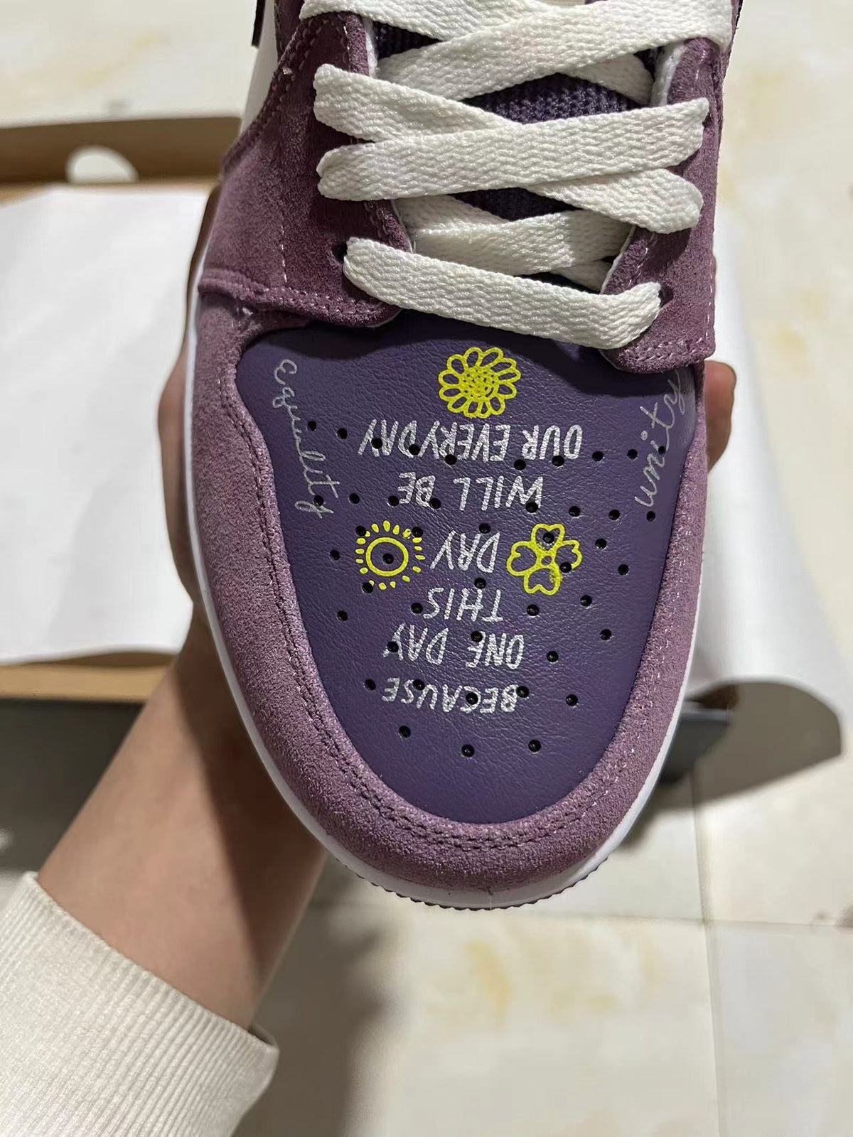 Low Top Sneakers, Purple Colorway, Lace Up Design, Casual Gift for Sneaker Fans