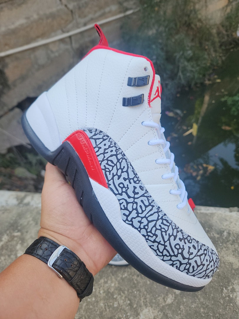 High Top Sneakers, White Black Red Colorway, Lace Up Design, Casual Gift for Sneaker Fans