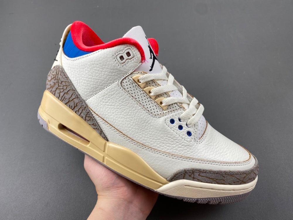 Low Top Sneakers, Blue White Red Colorway, Leather Footwear, Lace Up Design, Casual Gift for Sneaker Fans