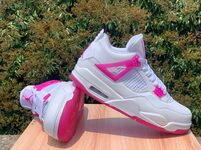 Mid Top Sneakers, White Pink Colorway, Lace Up Design, Casual Gift for Sneaker Fans