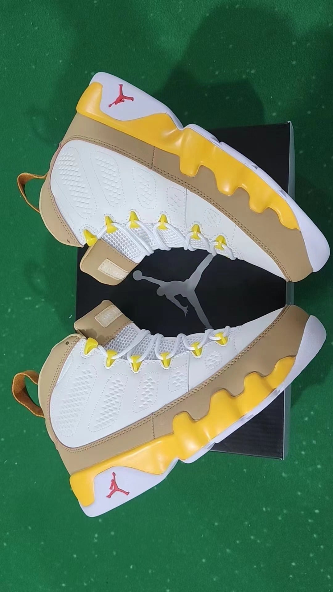 High Top Sneakers, White Beige Yellow Colorway, Lace Up Design, Casual Gift for Sneaker Fans