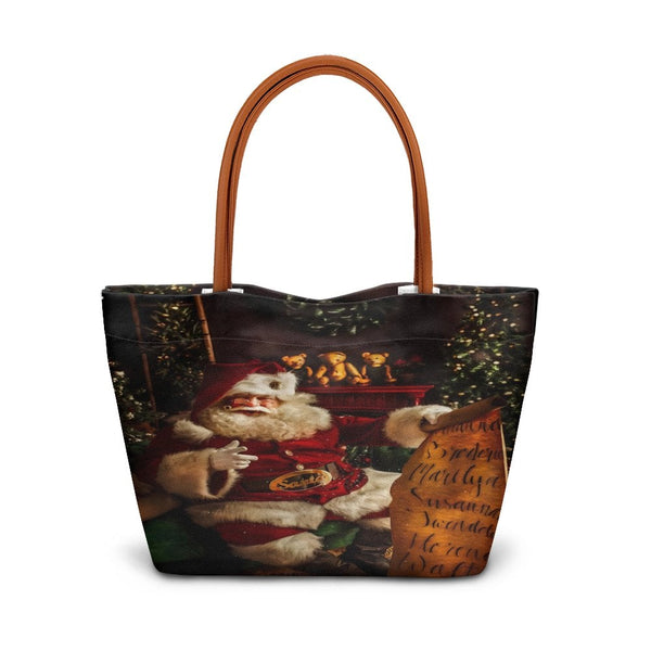 Retro Christmas Shoulder Bag, Vintage Santa Claus Tote Bag, Festive Holiday Handbag, Winter Saint Nick Aesthetic Tote Bag, Xm