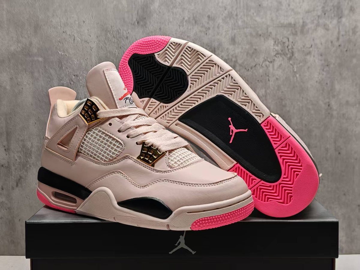 Mid Top Sneakers, Beige Pink Colorway, Lace Up Design, Casual Gift for Sneaker Fans