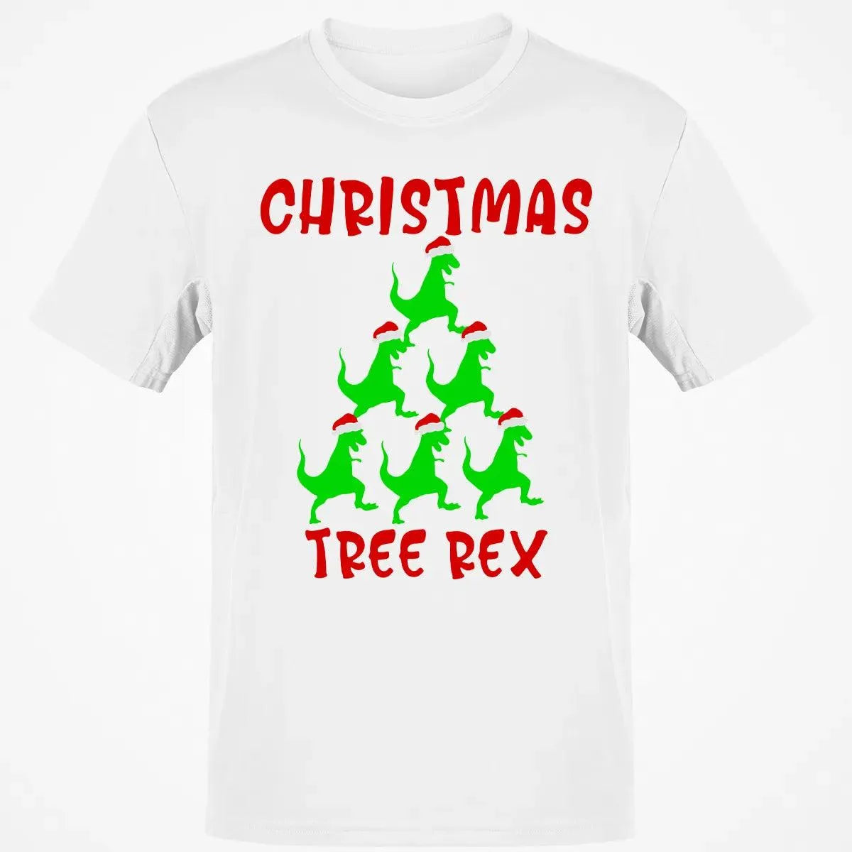 Humorous Dinosaur Holiday Graphic Tee, Christmas Tree Rex Shirt, Adorable Trex Christmas T-Shirt, Festive Dino Lover Shirt, H