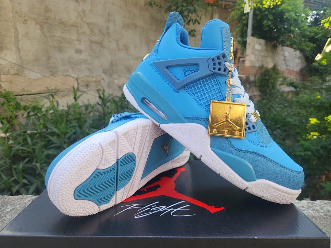 Mid Top Sneakers, Blue White Colorway, Lace Up Design, Casual Gift for Sneaker Fans