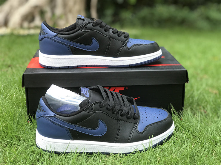 Low Top Sneakers, Blue Black Navy Colorway, Lace Up Design, Casual Gift for Sneaker Fans