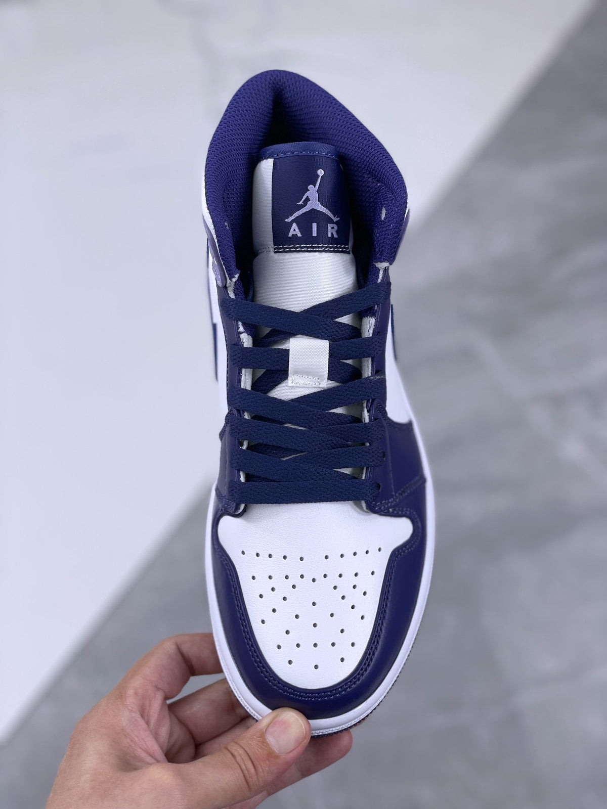 Mid Top Sneakers, White Purple Colorway, Lace Up Design, Casual Gift for Sneaker Fans
