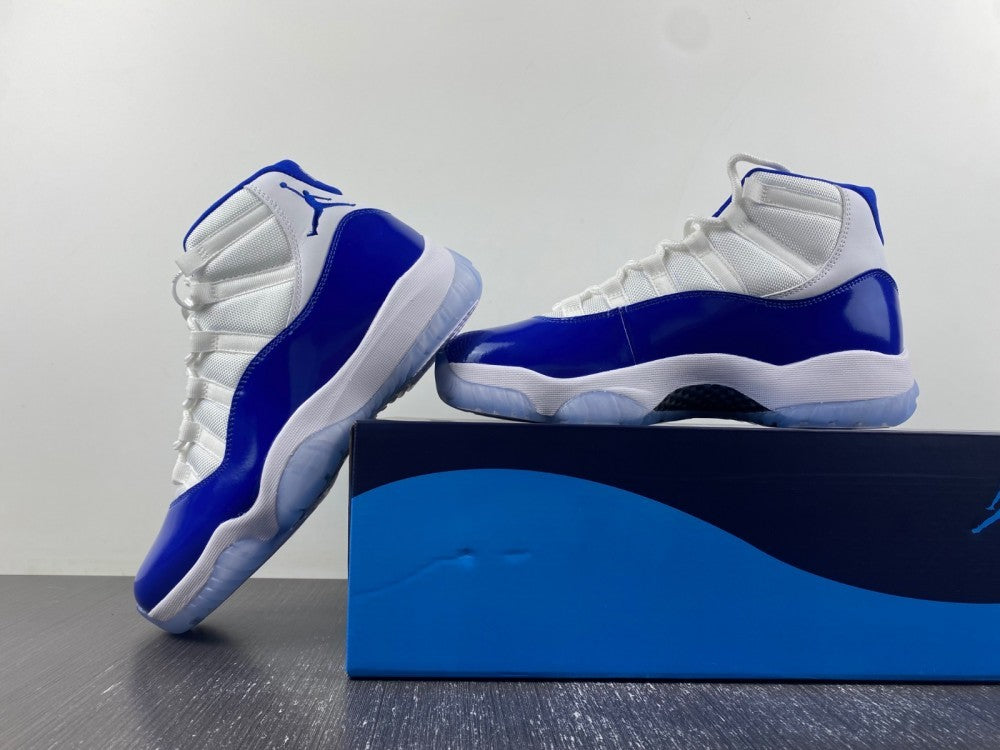 Sneakers, White Blue Colorway, Leather Footwear, Lace Up Design, Casual Gift for Sneaker Fans
