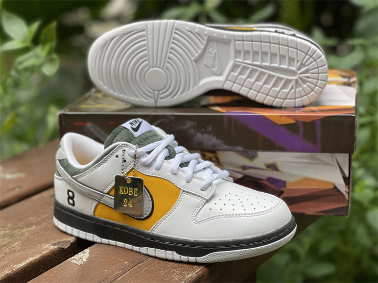 Low Top Sneakers, White Yellow Gray Colorway, Lace Up Design, Casual Gift for Sneaker Fans