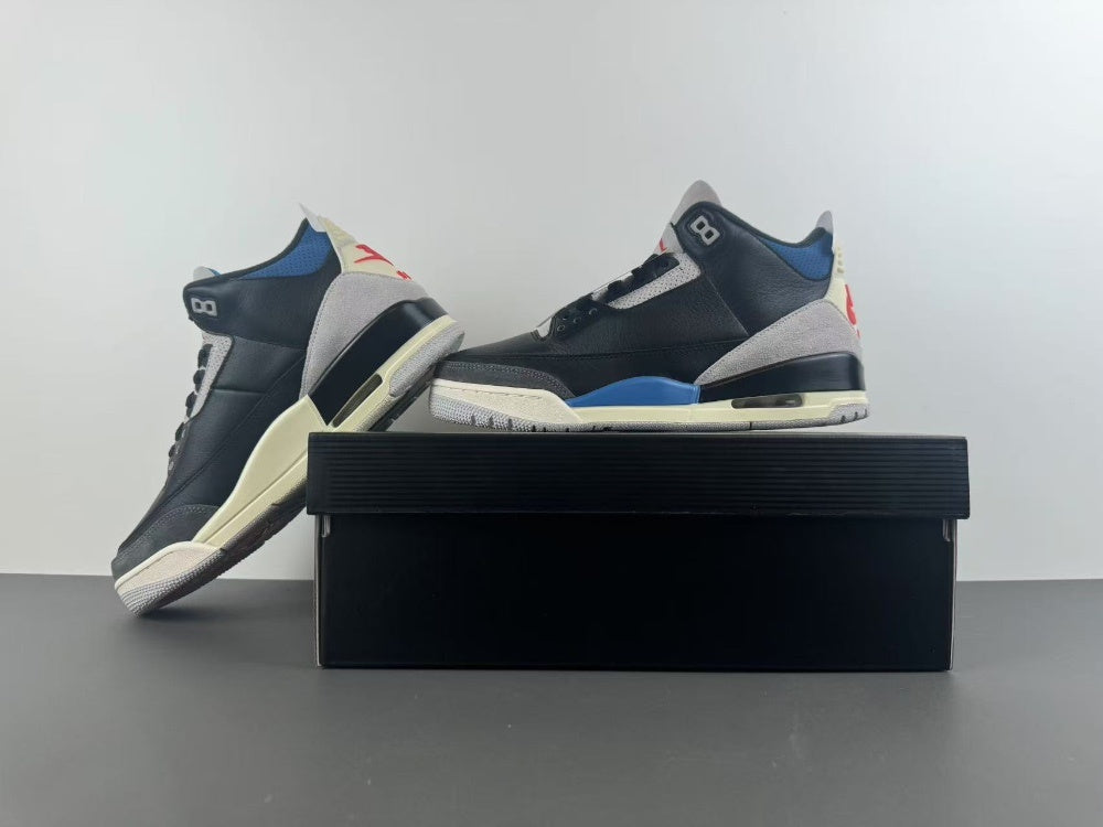 Low Top Sneakers, Blue Black Red Gray Colorway, Lace Up Design, Casual Gift for Sneaker Fans