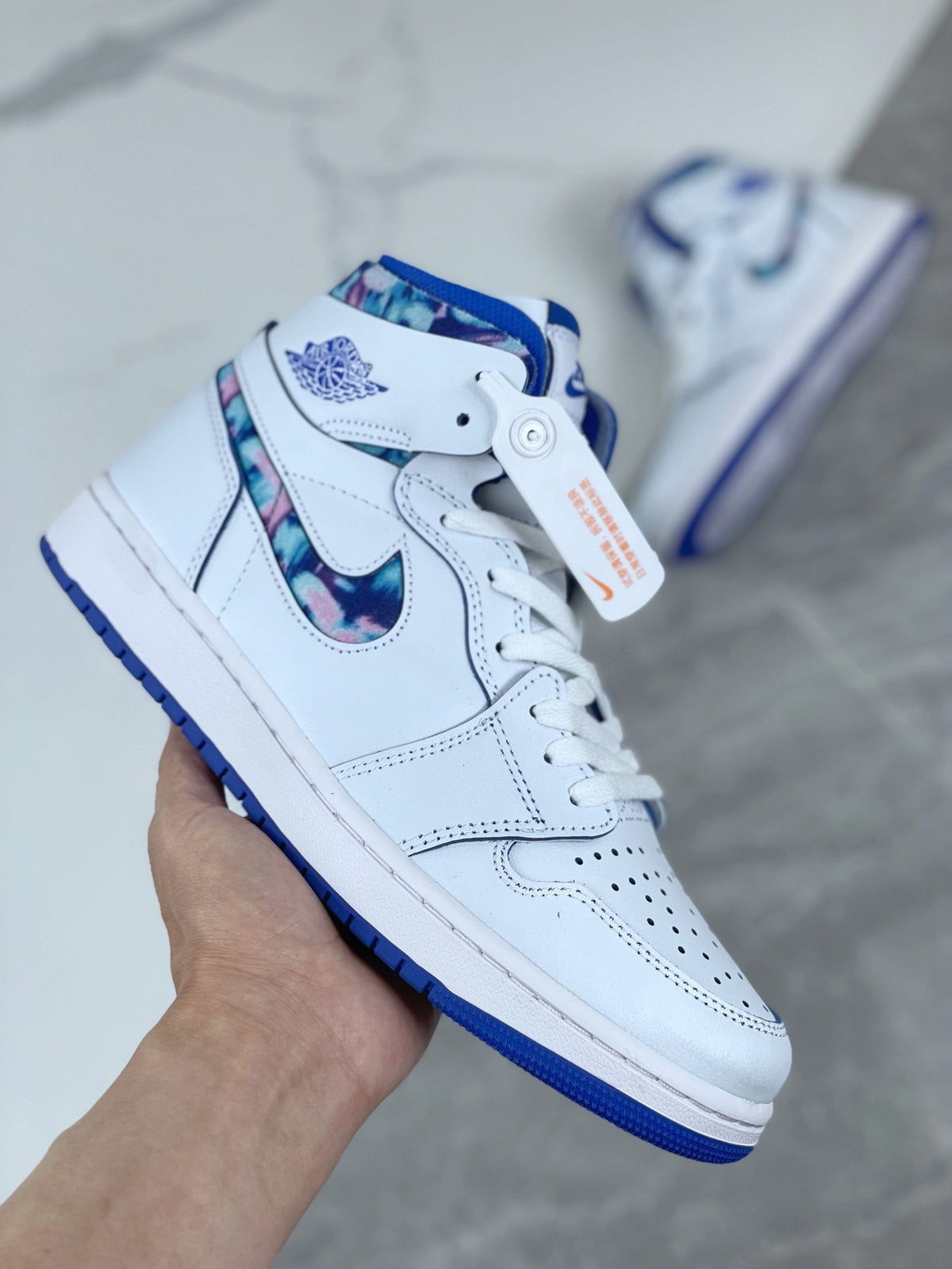 Low Top Sneakers, Blue White Colorway, Lace Up Design, Casual Gift for Sneaker Fans