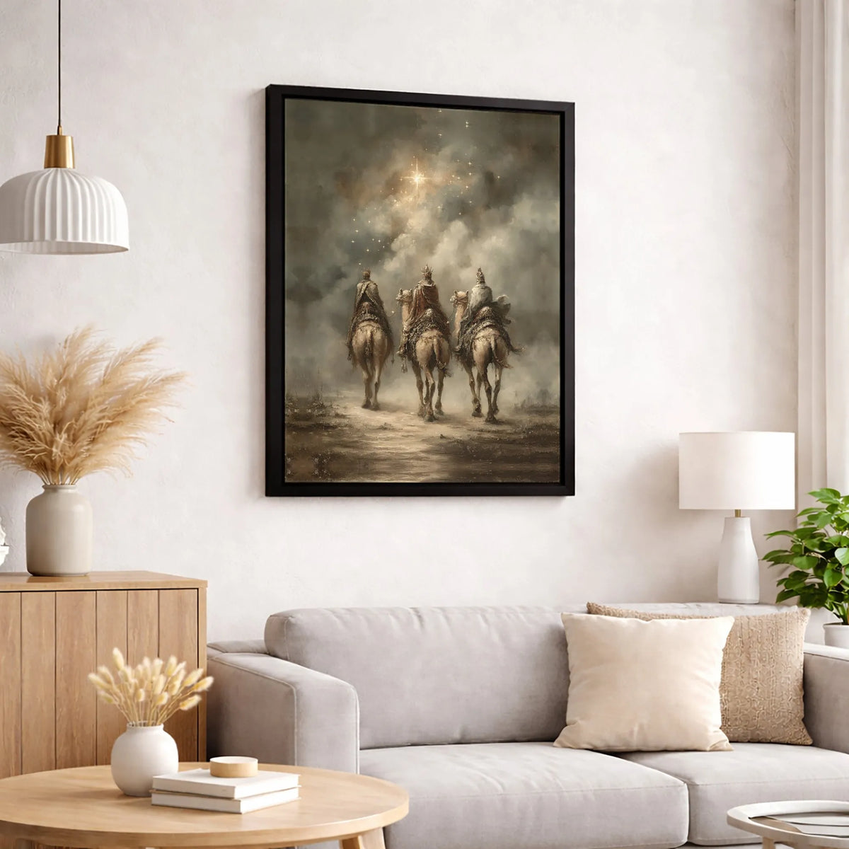 Star of Bethlehem Nativity Canvas Print, Three Wise Men Canvas Art, Christian Magi Christmas Canvas, Religious Holiday Wall D