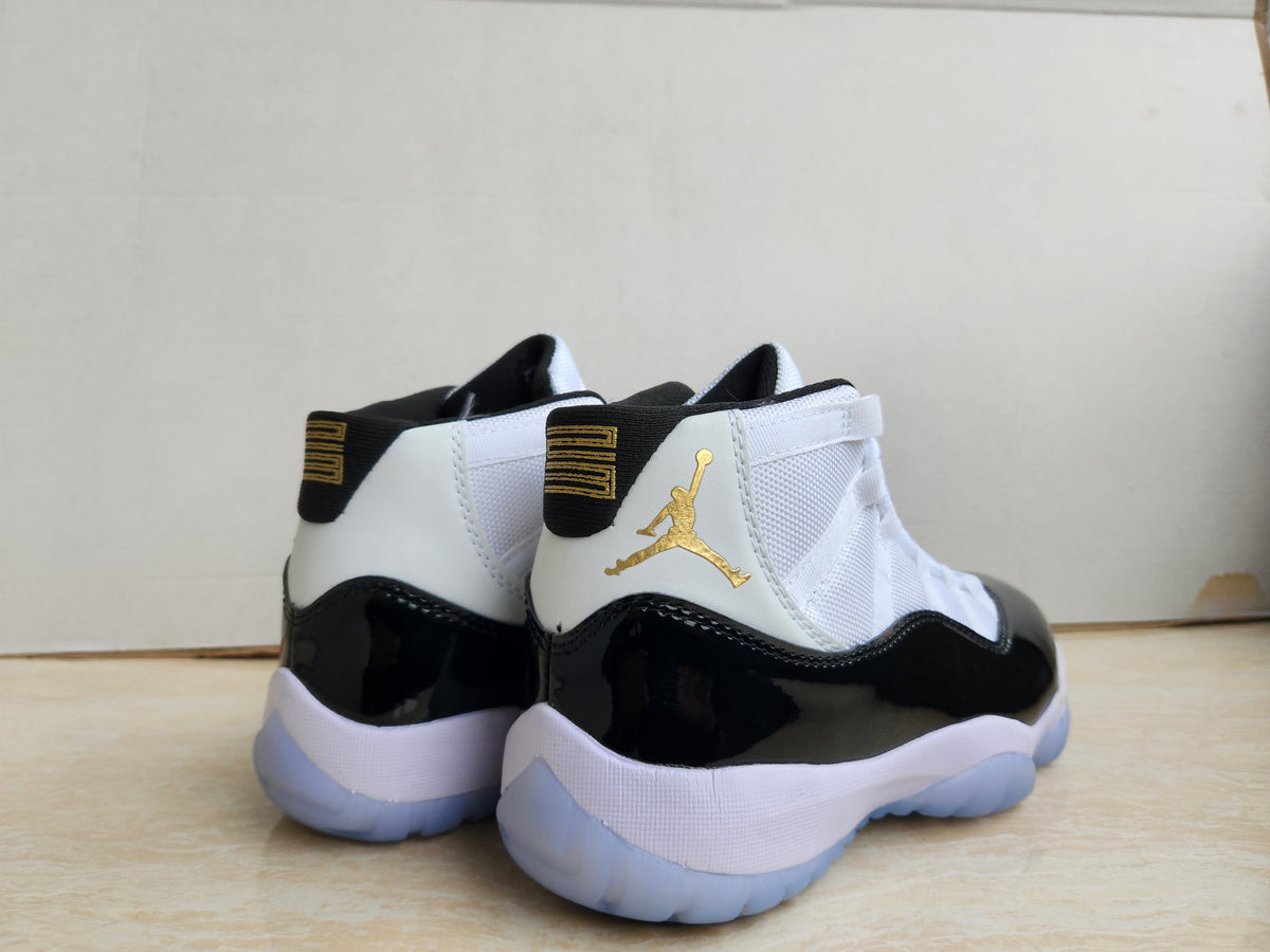 Sneakers, White Black Gold Colorway, Lace Up Design, Casual Gift for Sneaker Fans
