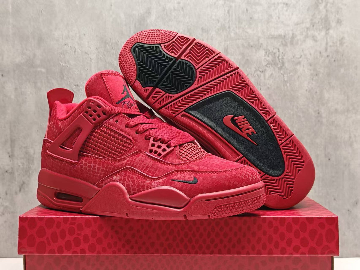 Mid Top Sneakers, Red Colorway, Lace Up Design, Casual Gift for Sneaker Fans
