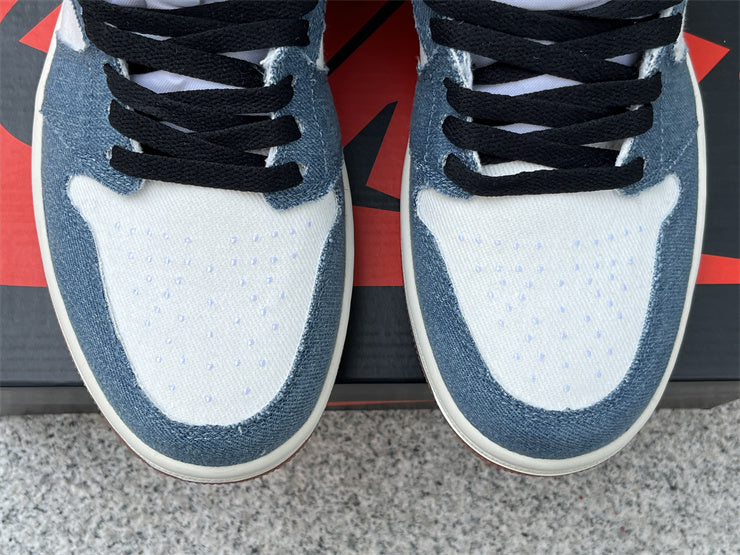High Top Sneakers, White Blue Black Colorway, Lace Up Design, Casual Gift for Sneaker Fans
