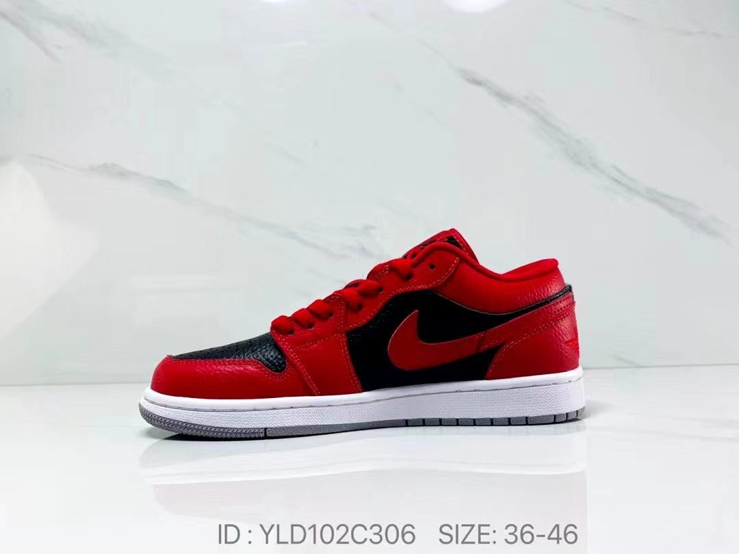 Low Top Sneakers, Black Red Colorway, Casual Gift for Sneaker Fans