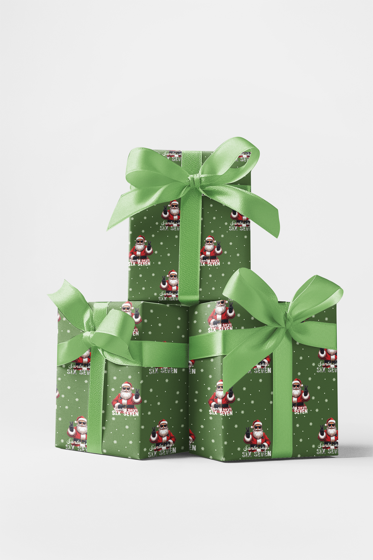 Cool Santa Claus Wrapping Paper, Santa Peace Sign Christmas Wrapping Paper, Retro Holiday Gift Wrap, Festive Xmas Present Wra